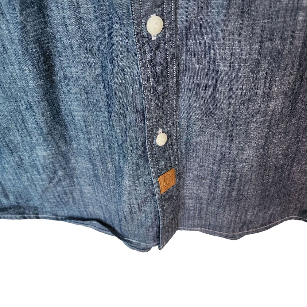 Dubinik XL Customized Version Denim Chambray Shirt Blue Long Sleeve Cotton Panda - Picture 3 of 16
